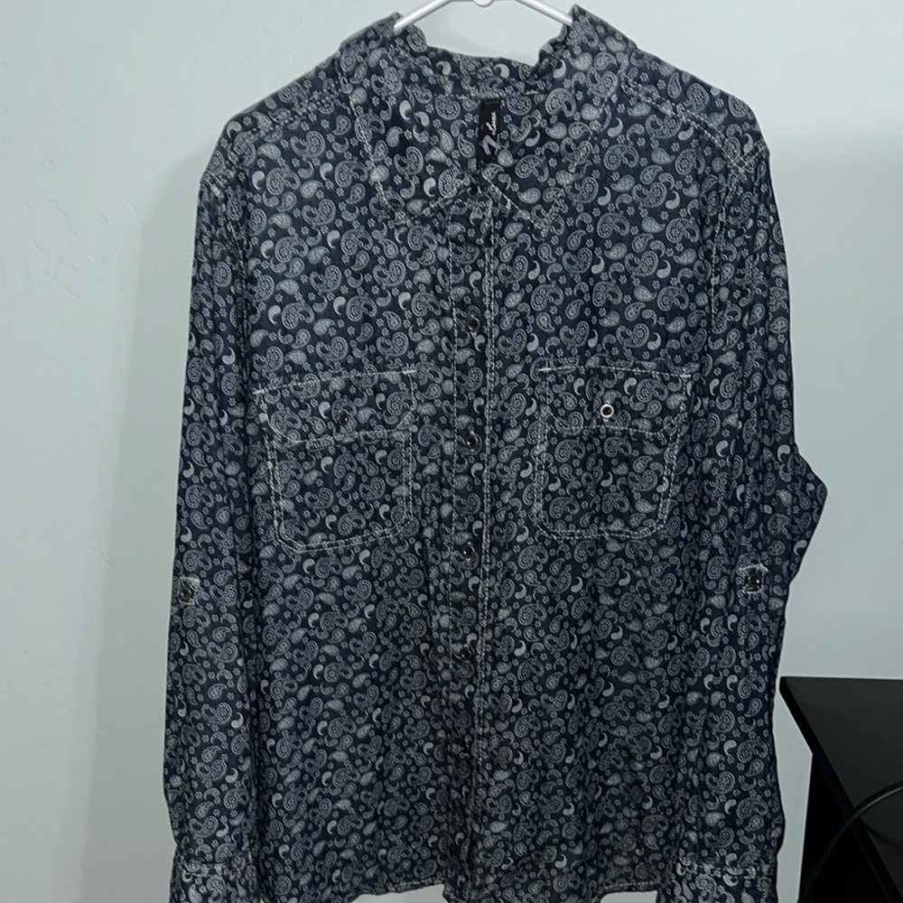 Seven7 Blue Button Down shirt size 22/24